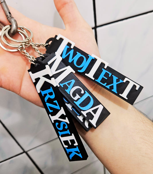 Twój napis – breloczek 3D z imieniem lub tekstem • Personalizowany prezent ✨